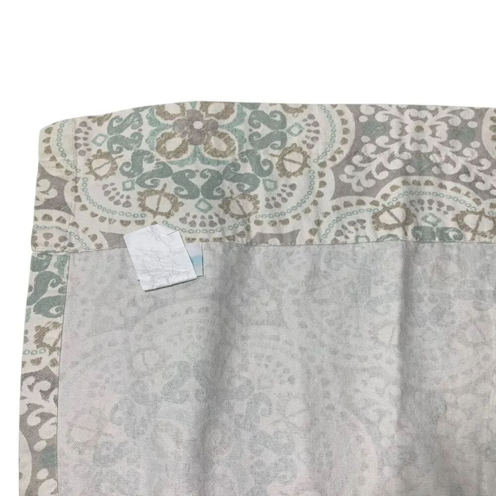 Waverly Set of 2 Blue Grey Paisley Coastal Vibes Cotton Valances 50x18